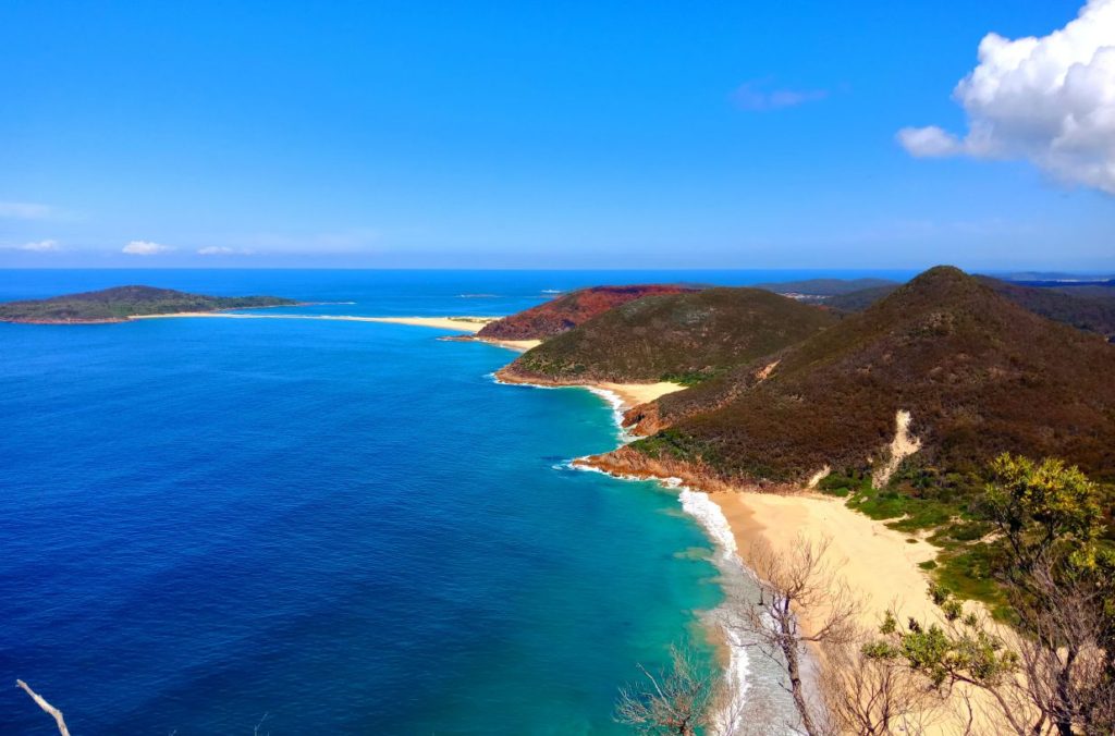 Fingal Spit from Tomaree Head Summit walk, Port Stephens.