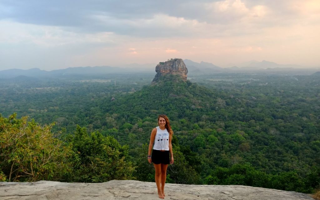 Pidurangala Rock overlooking Lion Rock, Sigiriya, Sri Lanka.